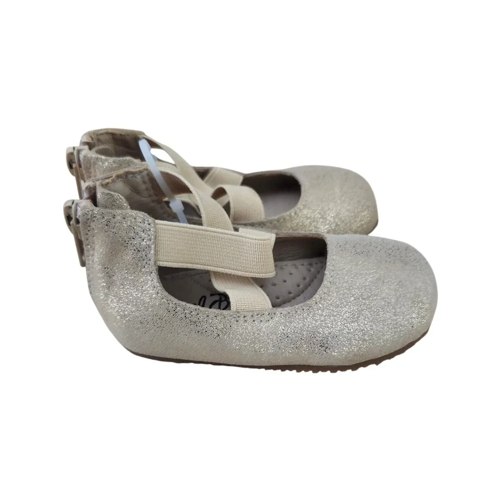 NEW A Bear Co Toddler Size‎ 3 Beige Suede Ballerina Flats Spring Summer